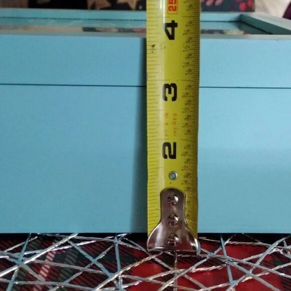 You Are Mermazing Mermaid Blue Wood with Sequins in Glass Top Jewelry Box - Picture 16 of 17